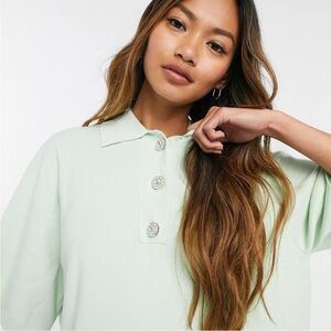 NWT Annorlunda Oversized Knitted Polo in Mint